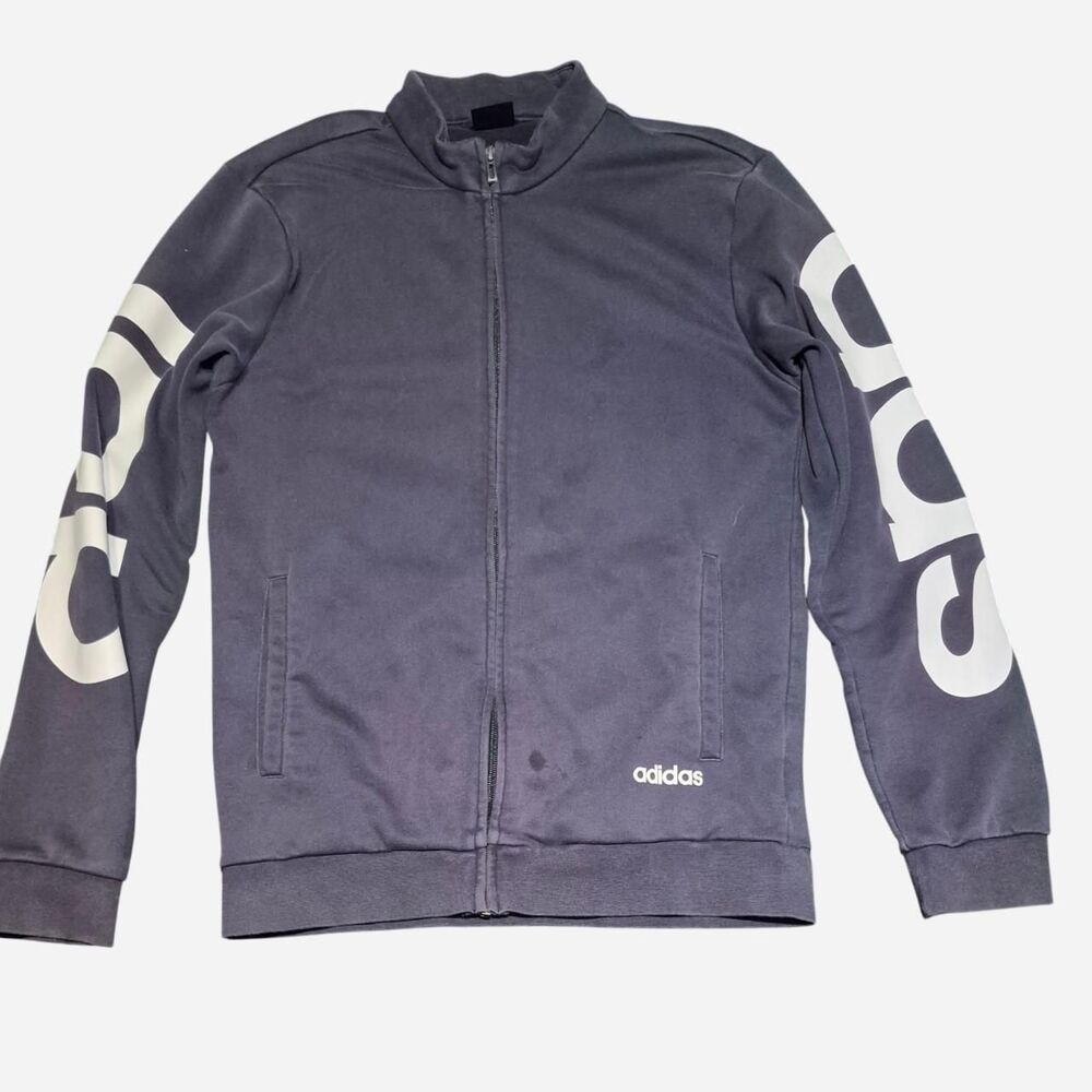Adidas Men's Navy and White Jacket Size M